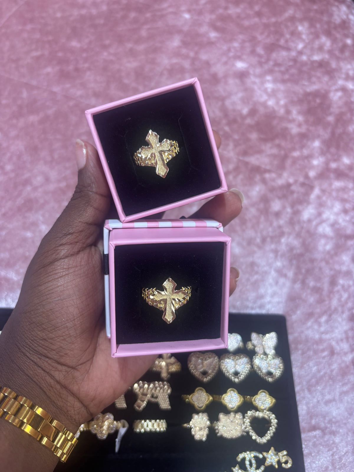 Chrome Cross Ring