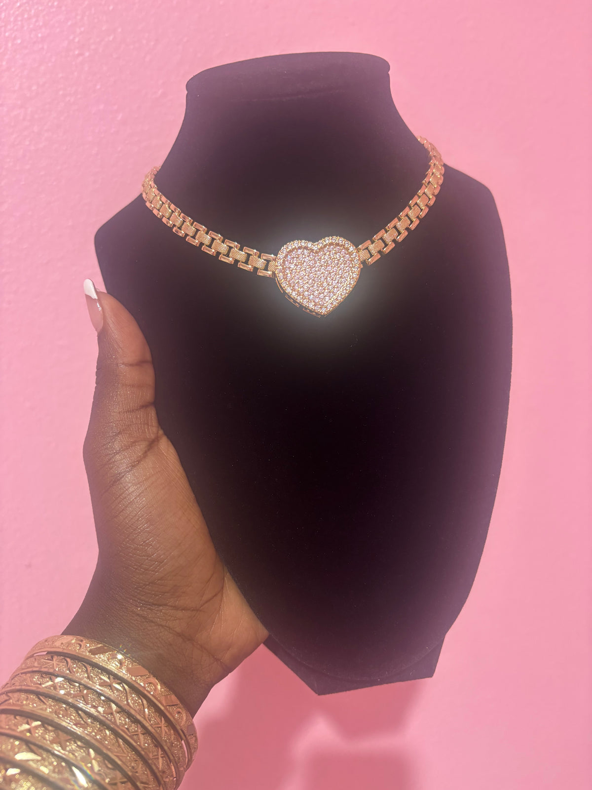 Pinka Heart Rolex Chain